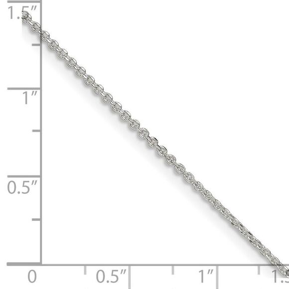 1.4mm Sterling Silver Solid Diamond Cut Cable Chain Necklace, 18 Inch - Picture 5 of 8